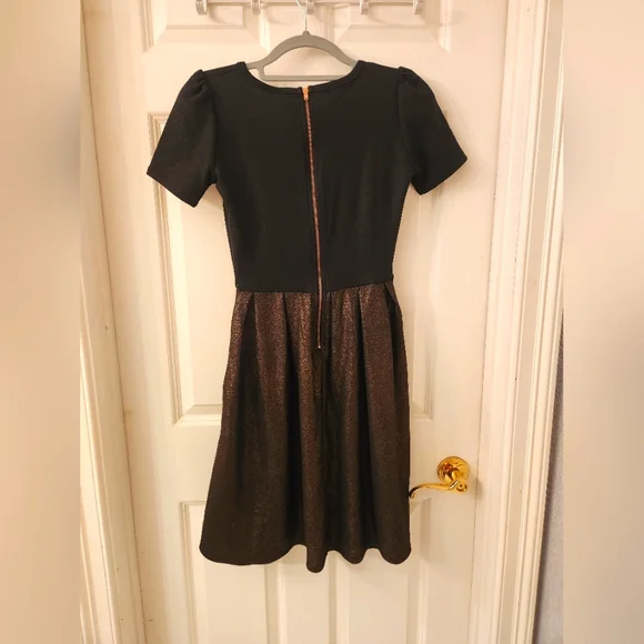 Lularoe Metallic Pleated Skirt Dress - Picture 2 of 3